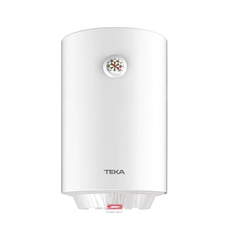 Imagen del termo eléctrico TESY BILIGHT 80L, mostrando su diseño elegante y compacto, ideal para instalaciones verticales en espacios reducidos.